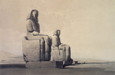 Estátuas em Tebas, Egipto, c1845 (litografia) de David Roberts