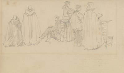 Estudos de figuras numa igreja de David Roberts