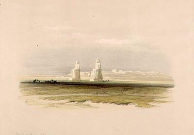 O Colossi de Memnon, de "Egipto e Núbia", Vol.1 (litho) de David Roberts