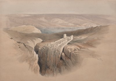 O Mar Morto, olhando para Moabe, 1839. de David Roberts