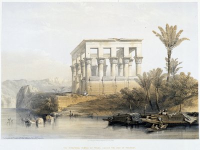 O Templo Hypaethral em Philae, chamado "The Bed of Pharaoh" - na "Terra Santa", Londres 1849 de David Roberts
