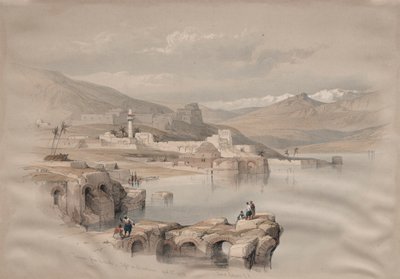 Tiberias, de The Walls, Safet in the Distance, 1839. de David Roberts