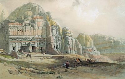 Vista das ruínas de Petra, Jordânia, por David Roberts de David Roberts
