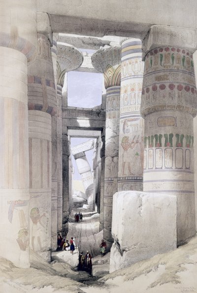 Ver através do Hall das Colunas, Karnak, do Egito e da Núbia, Vol.1 de David Roberts