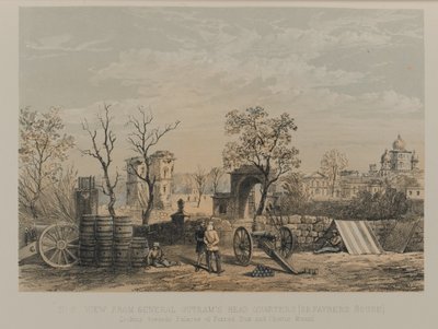 Vista da Sede do General Outrams [Dr. Fayrers House]. Olhando para os Palácios de Furrad Bux e Chuttur Munzil de David Scott Lieutenant Colonel (after) Dodgson