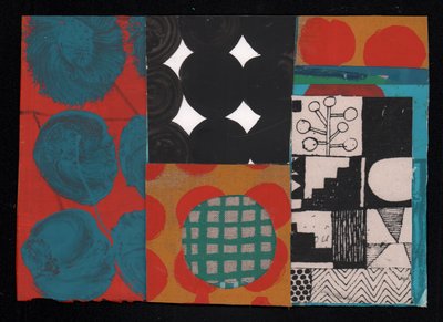 Constelação atómica, 2023 (pintura e colagem) de David Shillinglaw