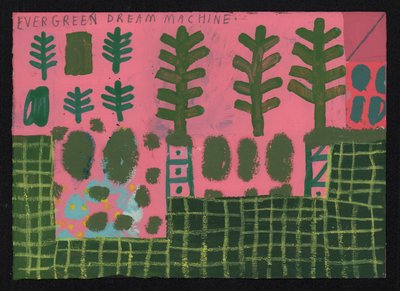 Evergreen, 2023 (pintura mista e colagem sobre tela) de David Shillinglaw