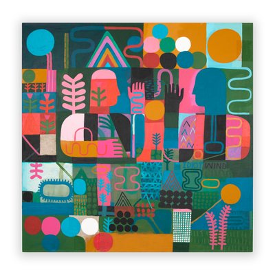 Idiot Wind, 2023 (pintura mista e colagem sobre tela) de David Shillinglaw
