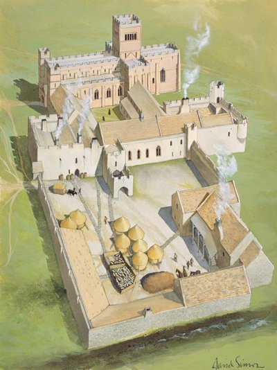 Lindisfarne Priory, Ilha Sagrada, Northumberland de David Simon