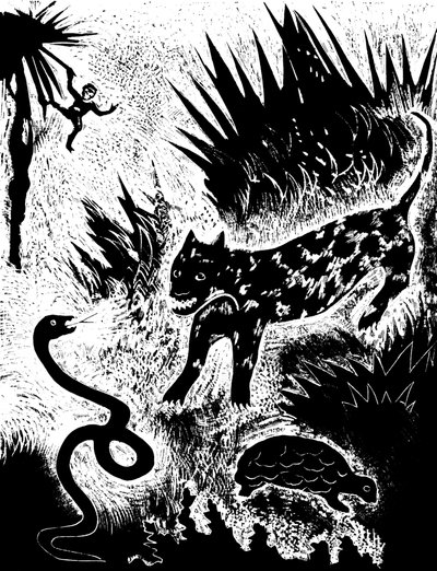 Ilustração do livro Just so stories..., de Rudyard Kipling, 1931. de David Sterenberg