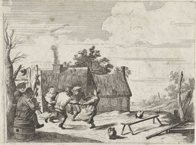 Agricultores dançantes ao som de dois músicos de David Teniers (II)