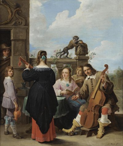 Um concerto familiar num terraço de David Teniers the Younger
