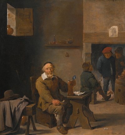 Um camponês numa estalagem de David Teniers the Younger
