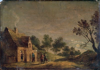 Uma taberna à noite, século XVII de David Teniers the Younger