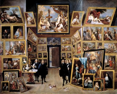 Arquiduque Leopold Wilhelm em sua Galeria em Bruxelas, 1647-1651 de David Teniers the Younger
