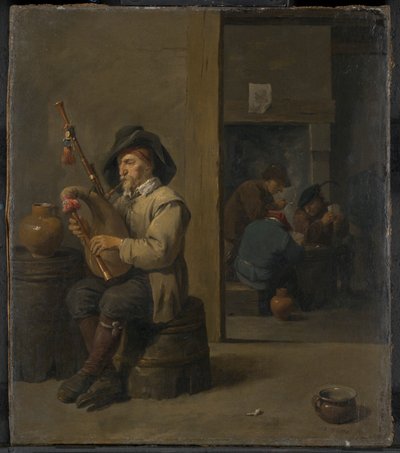 Gaiteiro em uma pousada de David Teniers the Younger