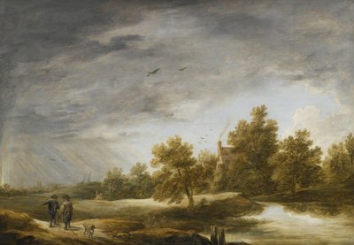 Paisagem fluvial com arco-íris de David Teniers the Younger