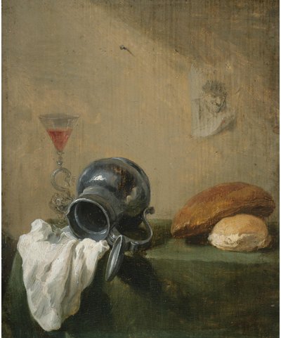 Natureza-morta com jarro virado de David Teniers the Younger