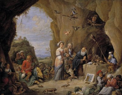 A Tentação de Santo Antônio, meados do século XVII. de David Teniers the Younger