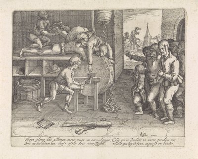 Batoteiro punido por moer nariz e orelhas de David Vinckboons (I) (possibly)
