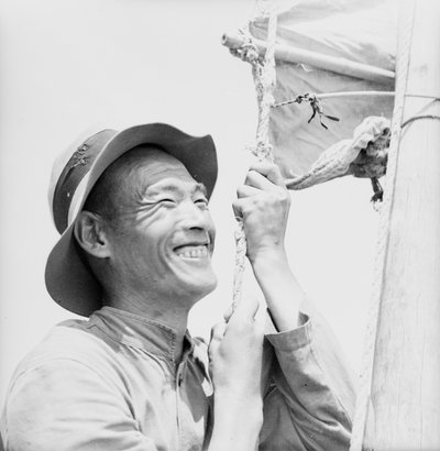 Retrato de cabeça e ombros de um homem de sampana em Weihaiwei de David Watkin Waters