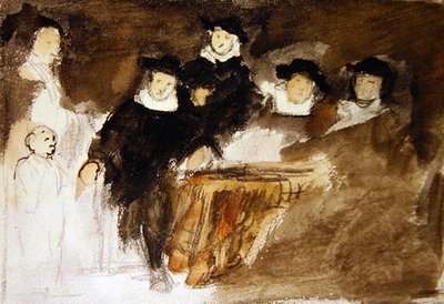 Uma Recolecção de uma pintura de Bol (aguarela sobre papel) de David Wilkie