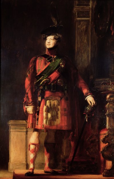 George IV (1762-1830) em Highland Dress, 1830 de David Wilkie