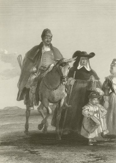 Grupo de figuras entrando em Madrid de David Wilkie