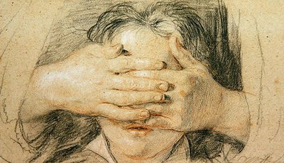 Adivinhe Meu Nome (lápis de cera e giz de cera em papel) de David Wilkie