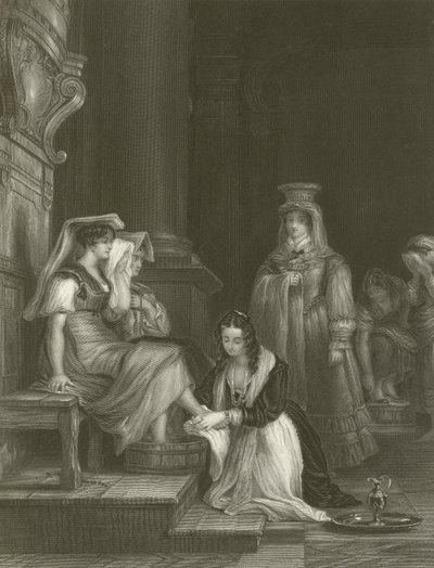 Princesa Doria lavando os pés dos peregrinos de David Wilkie