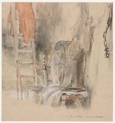 Estudo para The Peep-O-Day Boys Cabin, no oeste da Irlanda The Sleeping Whiteboy, 1835. de David Wilkie