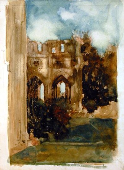 Abadia de Dryburgh (aguarela sobre papel) de David Young Cameron