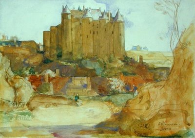 Luynes on the Loire (aguarela sobre lápis sobre papel) de David Young Cameron