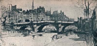 Pont Neuf: prato um do Paris Set, 1904 de David Young Cameron