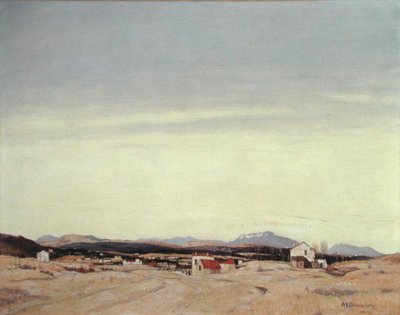 The Distant Hills (óleo sobre tela) de David Young Cameron