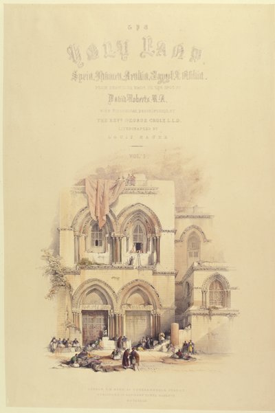 Título do Volume I da Terra Santa, gravado por Louis Haghe (1806-85) publicado em Londres, 1842 de David after Roberts