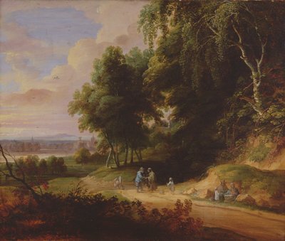 Paisagem com figuras ciganas de David and Vadder Teniers