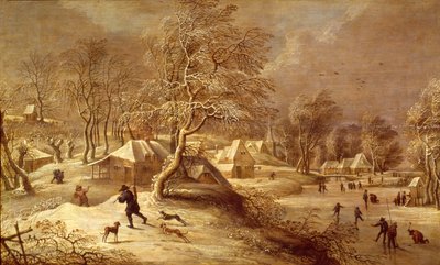 A vila velha sob neve de David Teniers the Elder