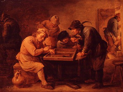 Um jogo de Tric-Trac de David Teniers the Younger