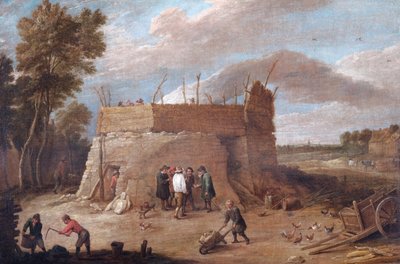 Um forno de cal com figuras (óleo sobre tela) de David Teniers the Younger