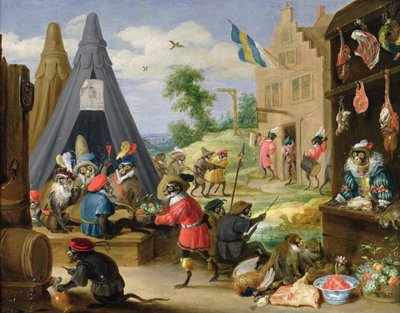 Um Acampamento de Macacos de David Teniers the Younger