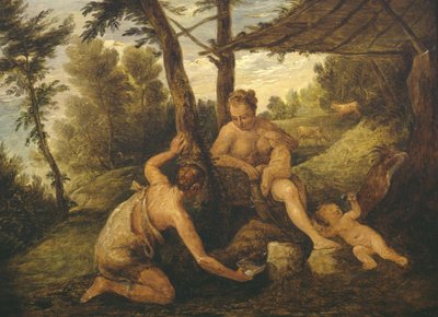 Adão e Eva depois da Expulsão (depois de Paulo Veronese e estúdio) de David Teniers the Younger