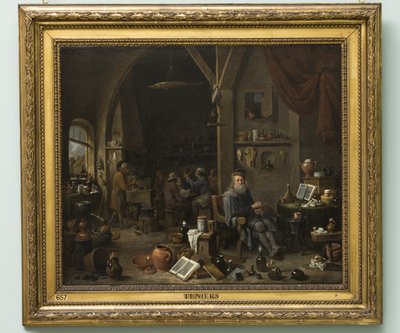 Um alquimista, mais tarde 1670s (óleo sobre tela) de David Teniers the Younger