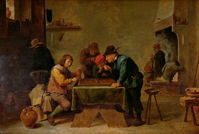 Jogadores de gamão, c.1640-45 (óleo sobre madeira) de David Teniers the Younger