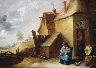 Casa de campo numa paisagem (óleo sobre painel) de David the Younger Teniers