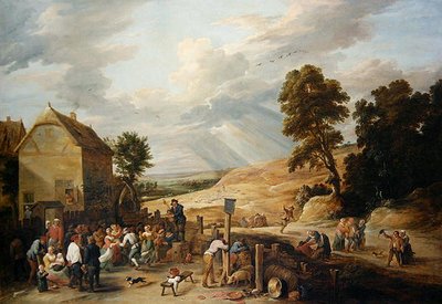 Country Dance before an Inn (óleo sobre tela) de David Teniers the Younger