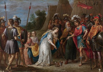 Eustathius intercede a favor da Armida (Armide) com Godfrey de Bouillon (Godefroy de Bouillon) de David Teniers the Younger