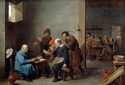 Homem de chapéu branco de David Teniers the Younger