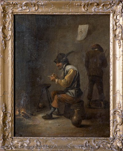 Camponeses num interior (óleo sobre tela) de David Teniers the Younger