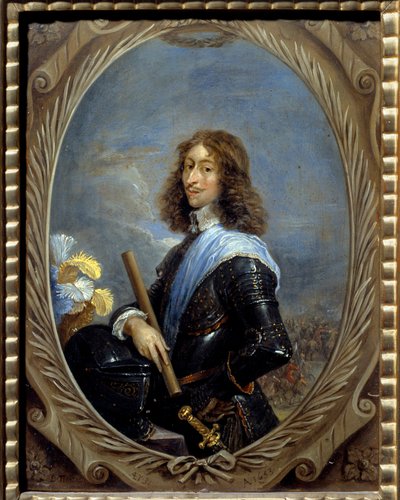 Retrato de Louis de Bourbon, Quarto Príncipe de Conde dit le grand Conde (Bourbon-Conde) (1621-1686) Pintura de David Teniers II Le Jeune (1610-1690) 1653 Sol. 0,22 x 0,16 m Chantilly, Musee Conde de David Teniers the Younger
